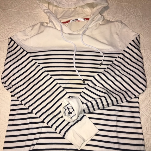 BASIC HOUSE Long Sleeve Striped Pull-On Hoodie - Picture 4 of 8